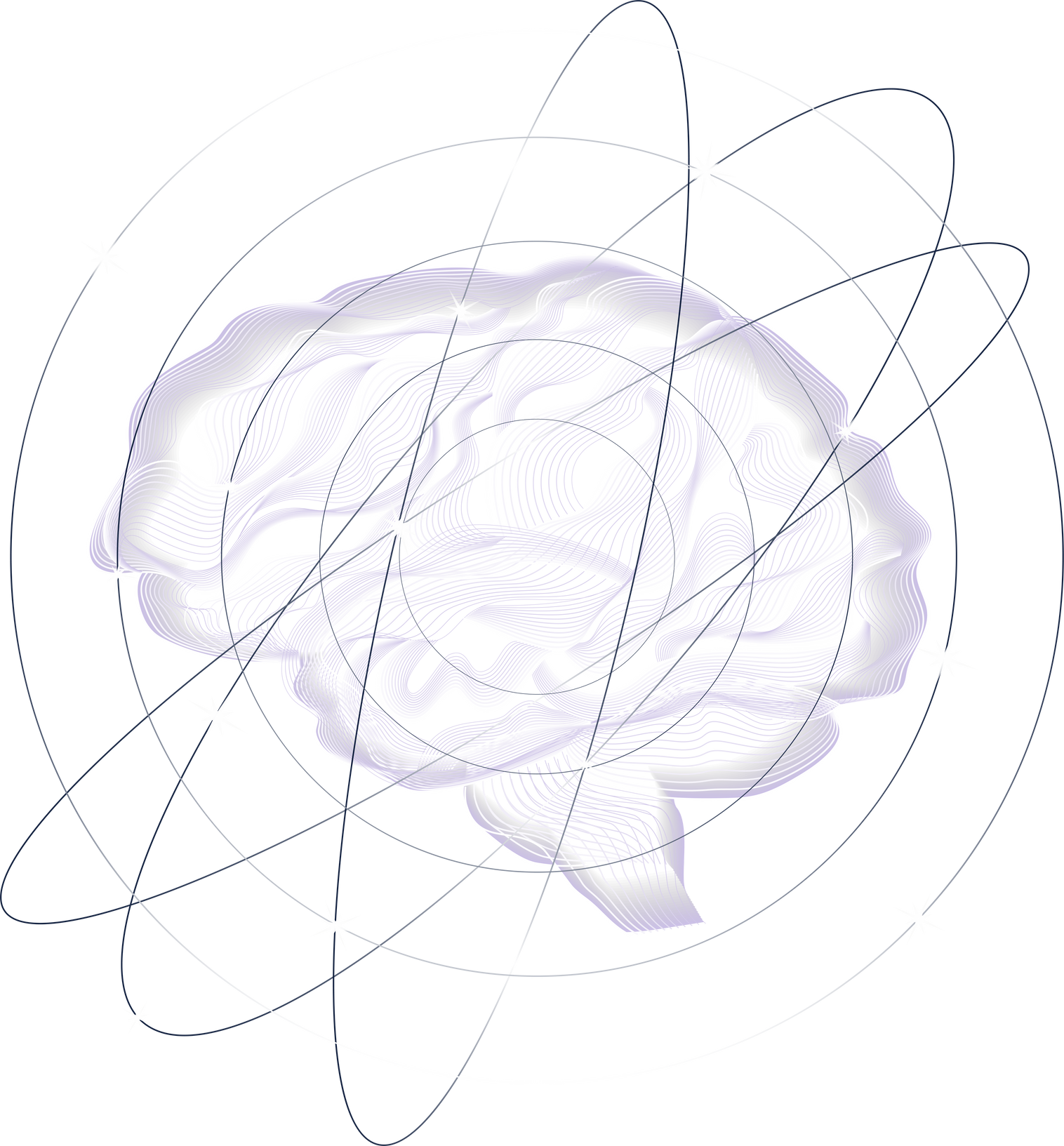 Brain with Orbit Illustration